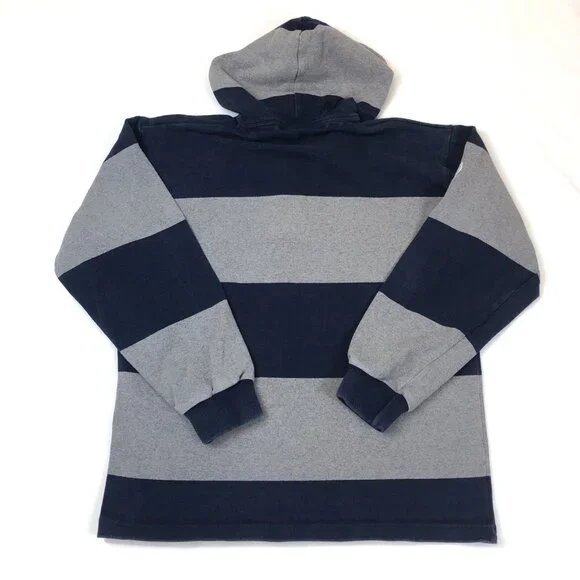 Villanova Lacrosse Barbarian Hooded Striped Rugby Long Sleeve #17 Mens Large - Picture 12 of 13